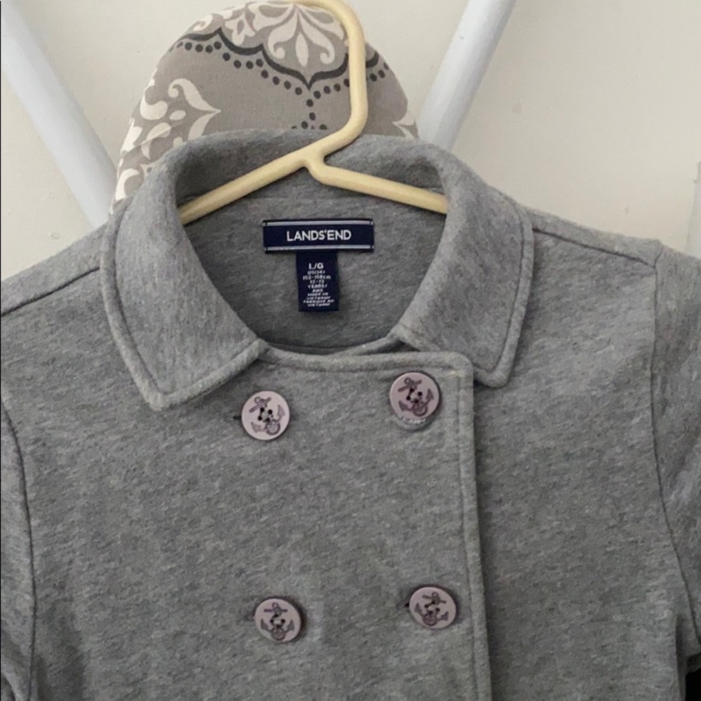 Girls Lands End pea coat. Size large